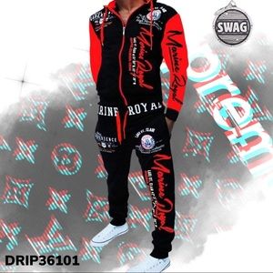 ROYAL RED MENS 2 PIRCE DESIGNER TRACK SET